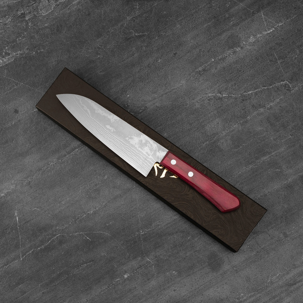 Shigeki Tanaka VG-10 Damascus Pink Nóż Santoku 16,5 cm