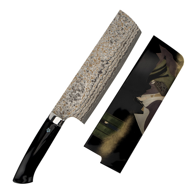 Takeshi Saji Art Black Color VG-10 Nóż Nakiri 17cm