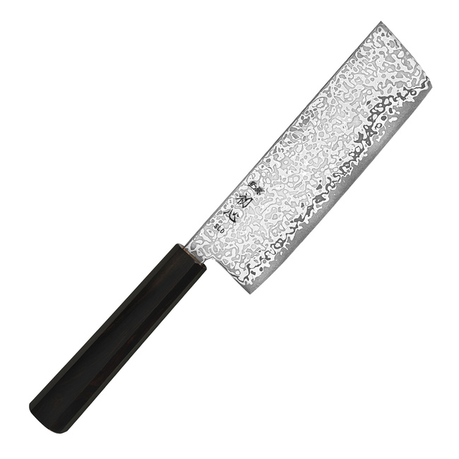 Hatsukokoro Hikari Kurozame SLD Damascus Nóż Nakiri 16 cm