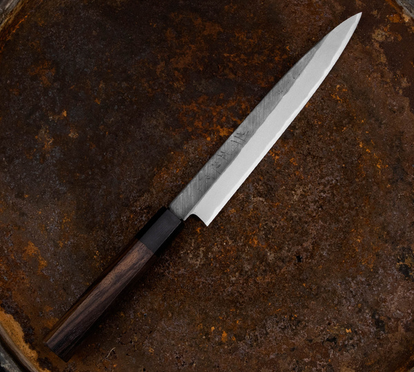 Hideo Kitaoka Shirogami Black Oktagon Nóż Yanagiba 21 cm