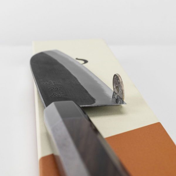 Mutsumi Hinoura Shirogami#2/Iron Black Nóż Santoku 18 cm