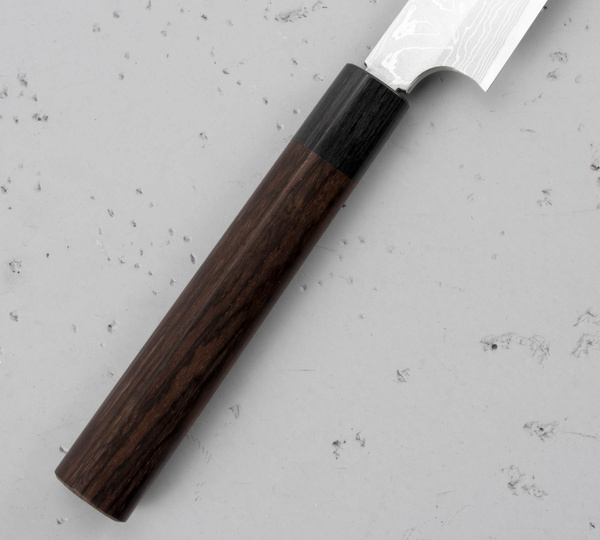 Hideo Kitaoka Shirogami#2 Satin Damascus Nóż Yanagiba 30 cm