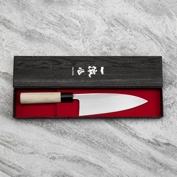 Ittetsu Forge Black Shirogami#2 Nóż Deba 16,5 cm Leworęczny