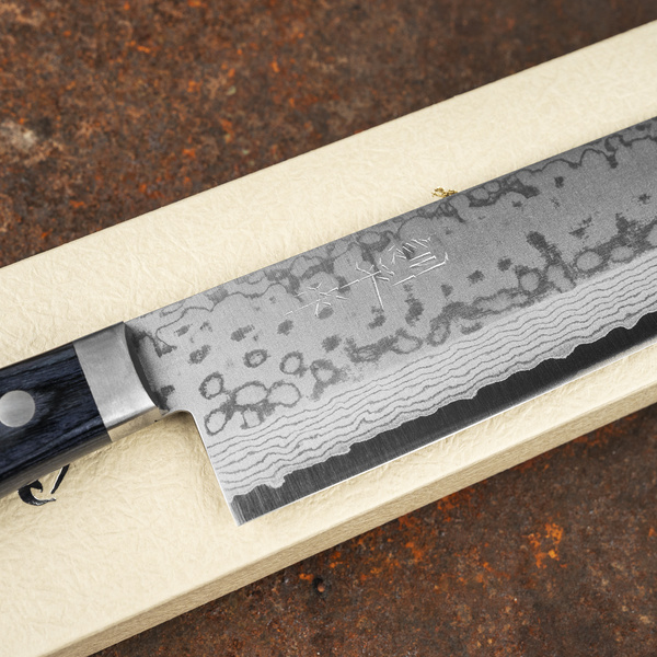 Kunio Masutani VG-10 Damascus Blue Nóż Nakiri 16,5 cm