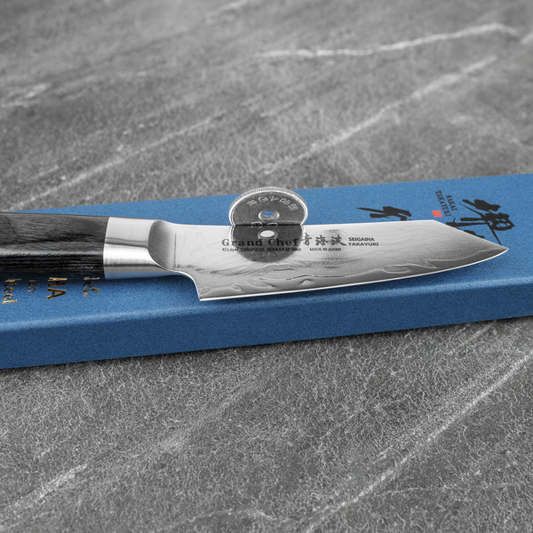 Sakai Takayuki Seigaiha Bohler N685 Damascus Nóż do obierania 8 cm