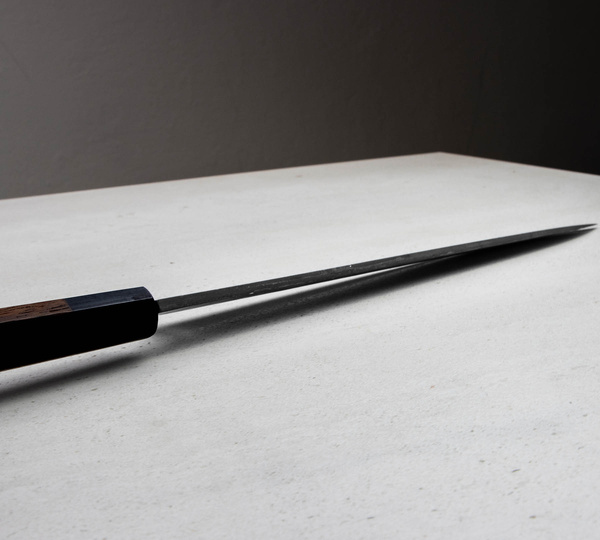 Hideo Kitaoka Shirogami Black Oktagon Nóż Yanagiba 27 cm