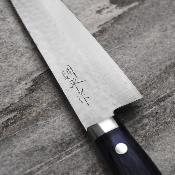 Kunio Masutani VG-10 Hammered Blue Damascus Nóż Szefa kuchni 18 cm