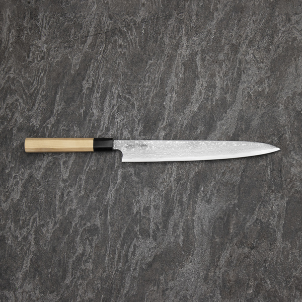 Yauji Aogami#2 Damascus Nóż Yanagiba 27 cm
