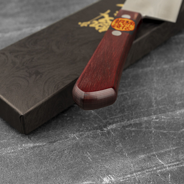 Shigeki Tanaka VG-10 Damascus Red Nóż Nakiri 16,5 cm