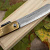 Nóż kieszonkowy Higonokami Kanekoma Aogami#2 Damascus Engrawing Brass 9,5 cm