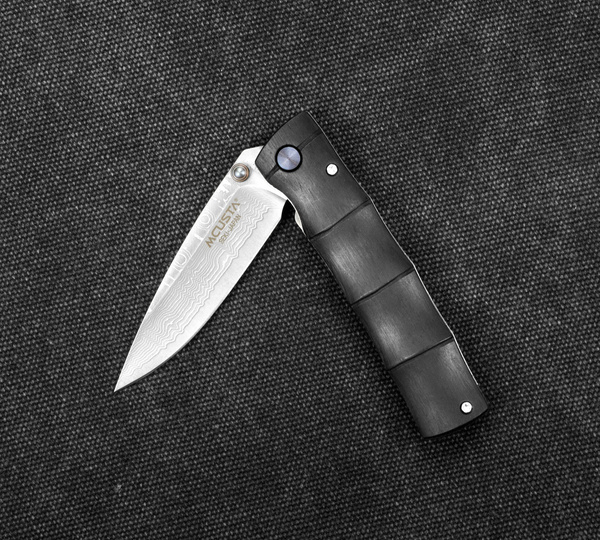 Nóż składany Mcusta Shinra Emotion Black Pakka Damascus VG-10 6,5 cm