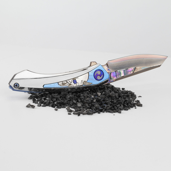 Dew Hara Meteor#1 VG-10 Damascus Nóż składany 8 cm