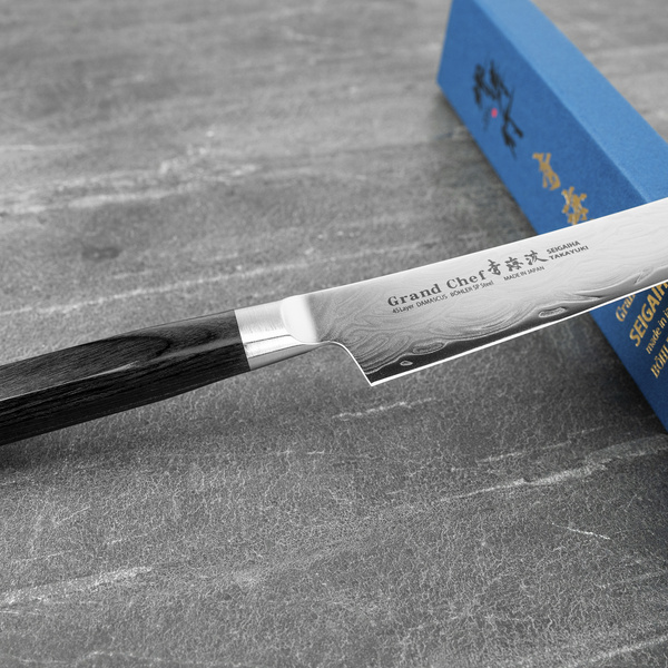 Sakai Takayuki Seigaiha Bohler N685 Damascus Nóż uniwersalny 15 cm