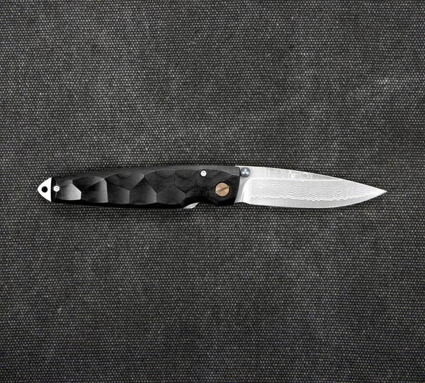 Nóż składany Mcusta Shinra Emotion 2 BK Pakka Damascus VG-10 6,5 cm