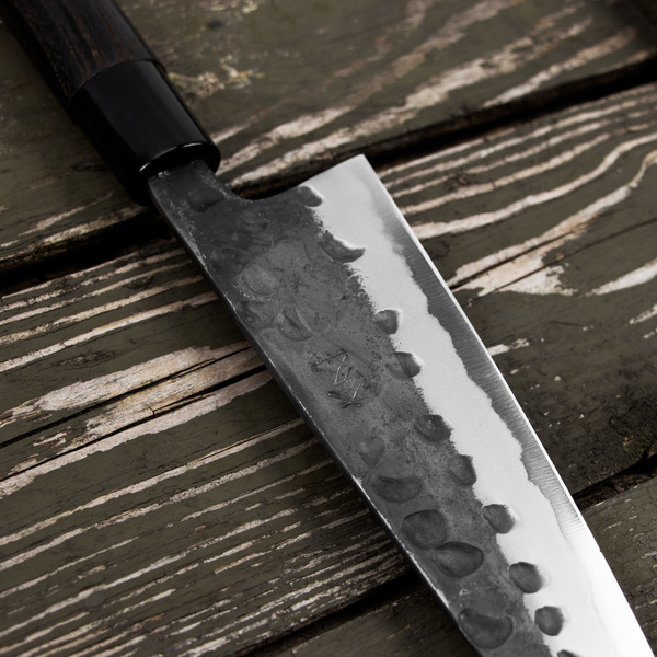 Motokyuuichi Shirogami#2 Hammered Nóż Garasuki 18 cm