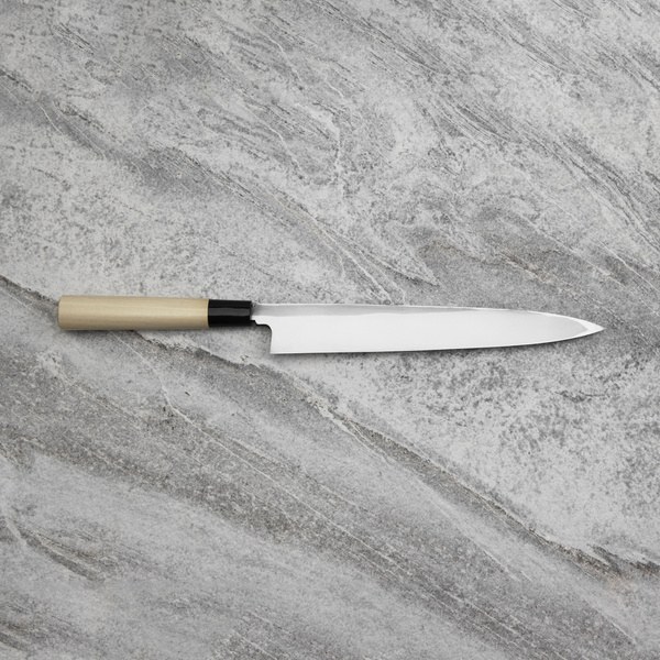 Ittetsu Forge Black Shirogami#2 Nóż Yanagiba 24 cm Leworęczny