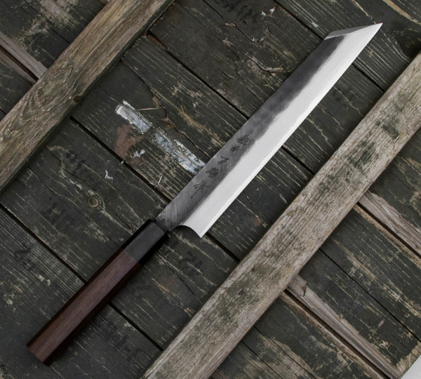 Hideo Kitaoka Shirogami Black Oktagon Nóż Kiritsuke 24 cm