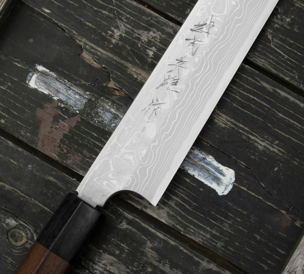 Hideo Kitaoka Shirogami#2 Satin Nóż Kiritsuke 27 cm