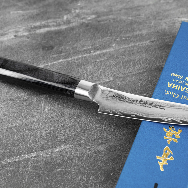 Sakai Takayuki Seigaiha Bohler N685 Damascus Nóż do obierania 8 cm