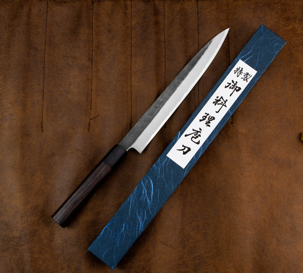 Hideo Kitaoka Shirogami Black Oktagon Nóż Yanagiba 24 cm