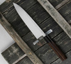 Hideo Kitaoka Shirogami#2 Satin Damascus Nóż Miroshi Deba 21 cm