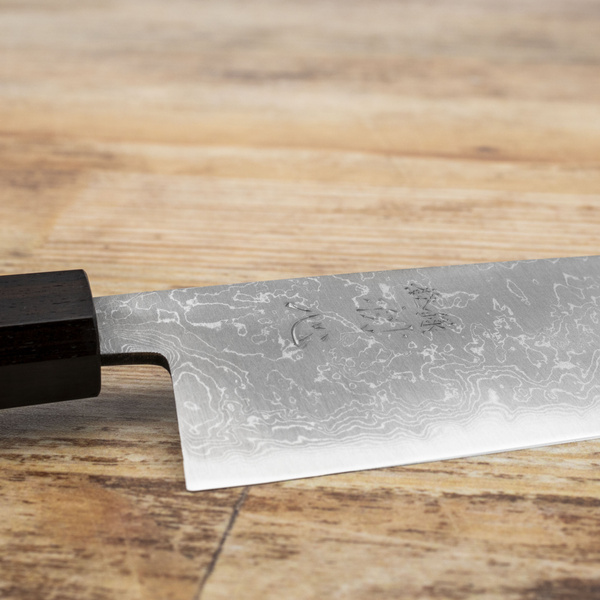 Kajiwara Tsutomu Aogami#2 Damascus Nóż Santoku 16,5 cm
