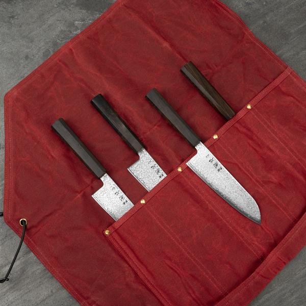 Hatsukokoro Płócienna torba na 5 noży Red