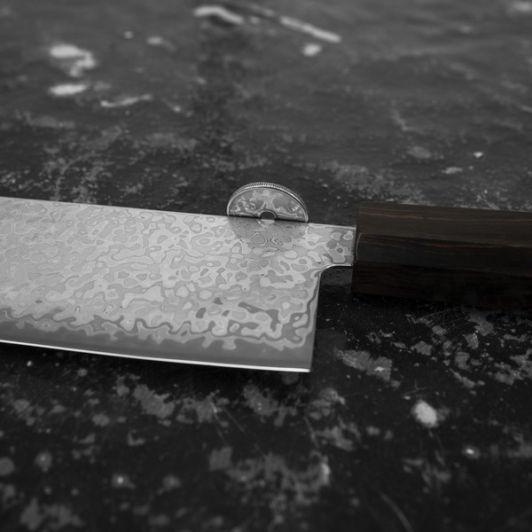 Hatsukokoro Hikari Kurozame SLD Damascus Nóż Nakiri 16 cm