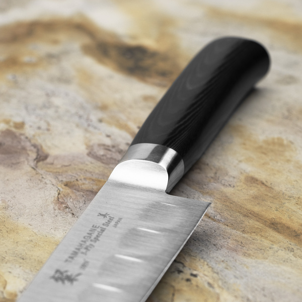 Tamahagane San Black VG-5 Nóż Sujihiki żłobiony 27 cm
