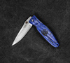 Nóż składany Mcusta Sengoku Blue Pakka Damascus VG-10 9 cm