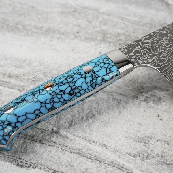 Takeshi Saji BTQ R-2 Damascus Nóż Santoku 18 cm