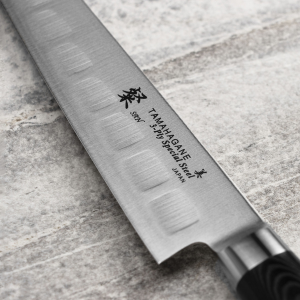 Tamahagane San Black VG-5 Nóż Sujihiki żłobiony 24 cm