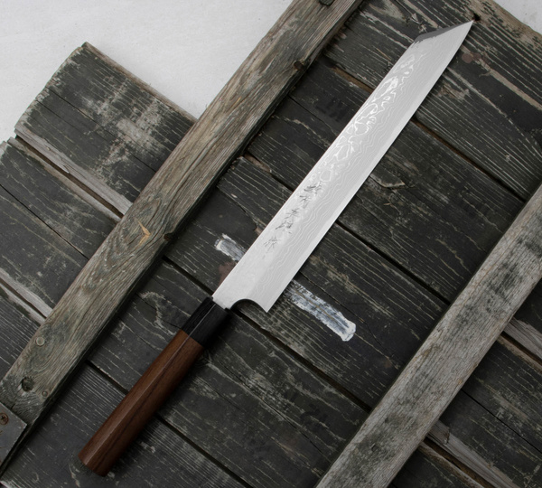 Hideo Kitaoka Shirogami#2 Satin Nóż Kiritsuke 27 cm