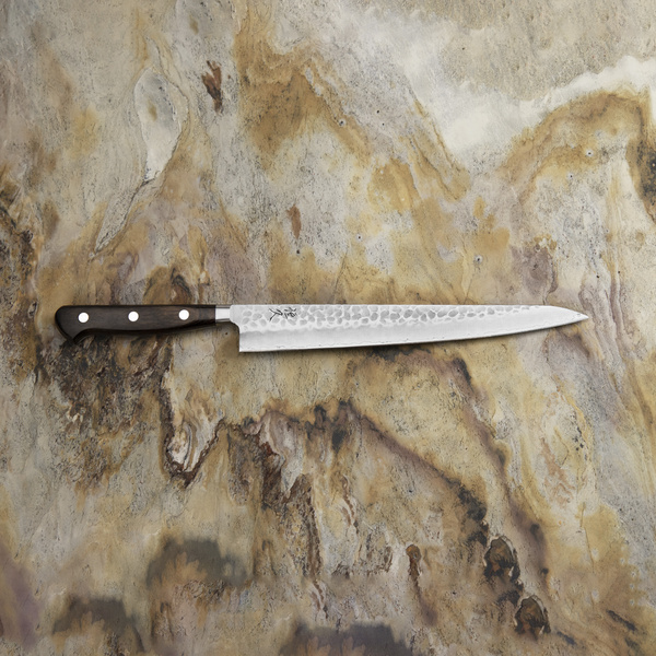 Hokiyama Murakumo AUS-8 Brown Nóż Sujihiki 24 cm