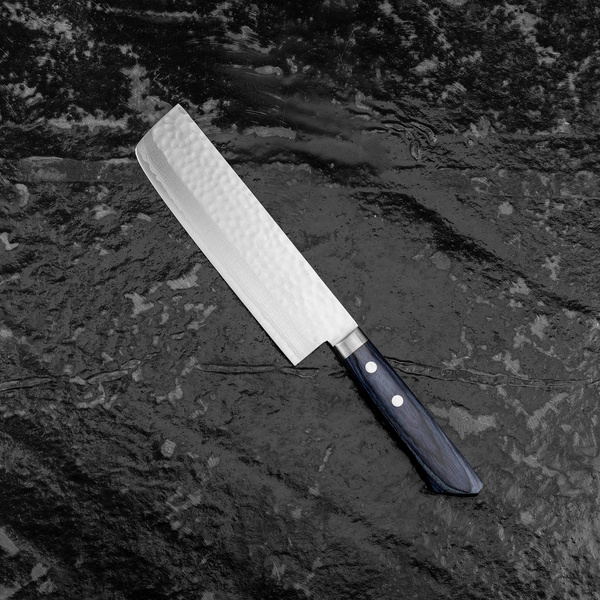 Kunio Masutani VG-10 Damascus Hammered Blue Nóż Nakiri 16,5 cm