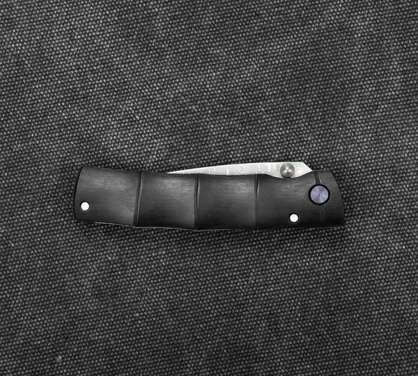Nóż składany Mcusta Shinra Emotion Black Pakka Damascus VG-10 6,5 cm