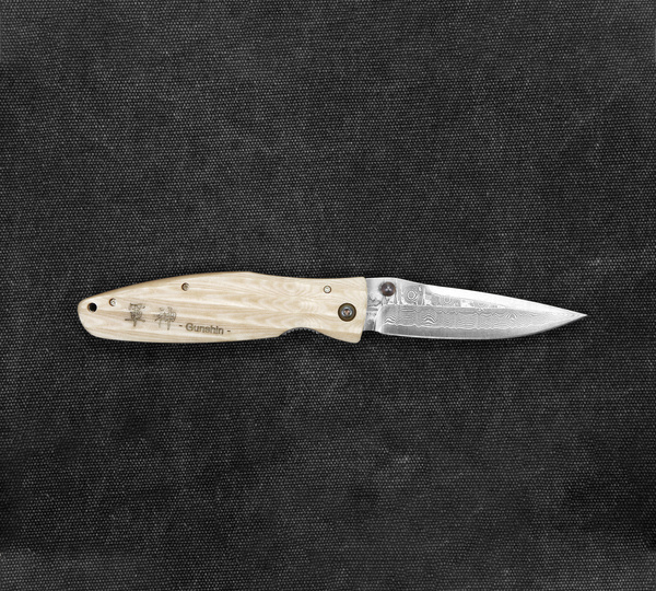 Nóż składany Mcusta Sengoku White Micarta Damascus VG-10 9 cm