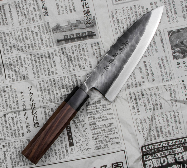 Hideo Kitaoka Shirogami Black Oktagon Nóż Deba 16,5 cm