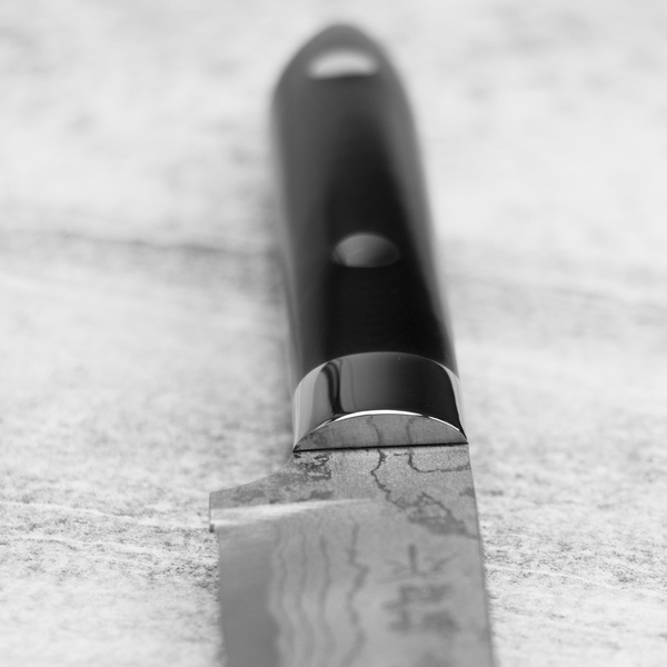 Ryo Nomura Shirogami#2 Damascus Wharncliffe Black Medium