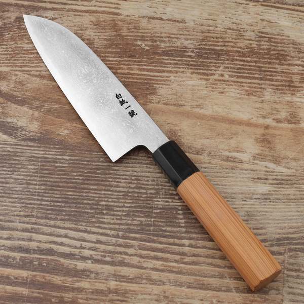 Sakai Tohji Suminigashi Hagane Shirogami#2/Iron Nóż Santoku 16,5 cm