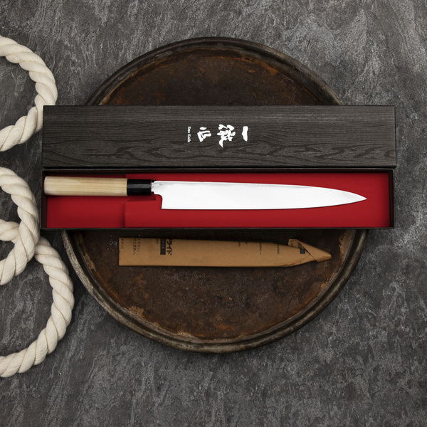Ittetsu Forge Shirogami#2 Nóż Yanagiba 27 cm Leworęczny