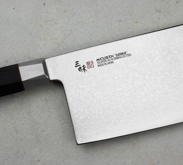Mcusta Zanmai Splash Damascus VG-10 Chiński Nóż do siekania 18cm