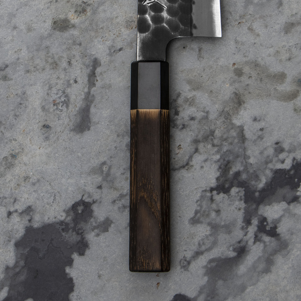 Mutsumi Hinoura Shirogami#2/Iron Nóż Santoku 16,5 cm