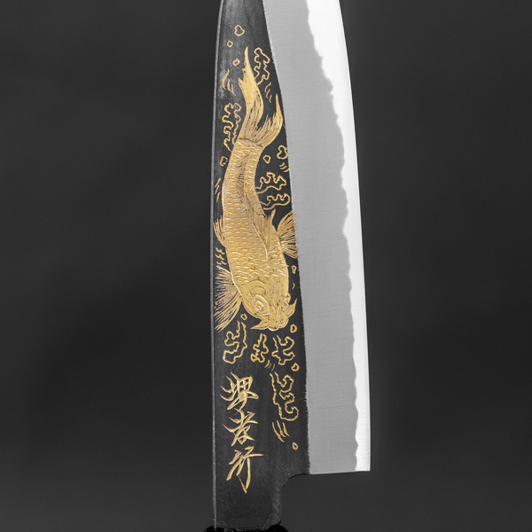 Sakai Takayuki Shirogami#2 Gold Carp Nóż Santoku 17 cm
