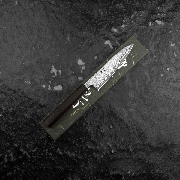 Hatsukokoro Hikari Kurozame SLD Damascus Nóż uniwersalny 13 cm