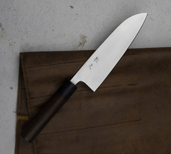 Tsunehisa Aogami Super/SS Drewno Różane Nóż Santoku 16 cm