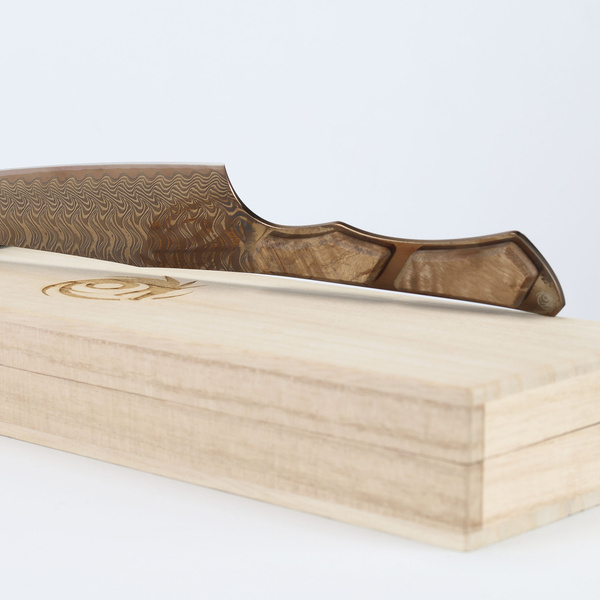 Dew Hara Saku#20 Shadow VG-10 Damascus Nóż Santoku 18 cm