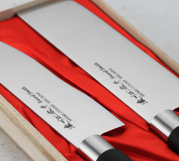 Satake Saku Zestaw w Drewnianym Pudełku Nóż Santoku + Nakiri