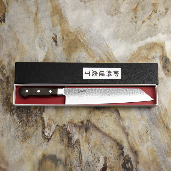 Hokiyama Murakumo AUS-8 Brown Nóż Kiritsuke Gyuto 24 cm