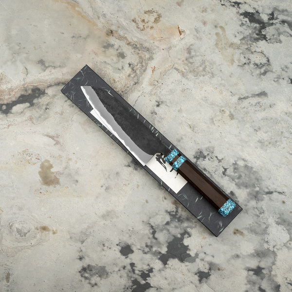 Shiro Kamo Aogami Super/SS TQ Nóż Santoku 16,5 cm